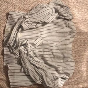 Stripped off shoulder shirt